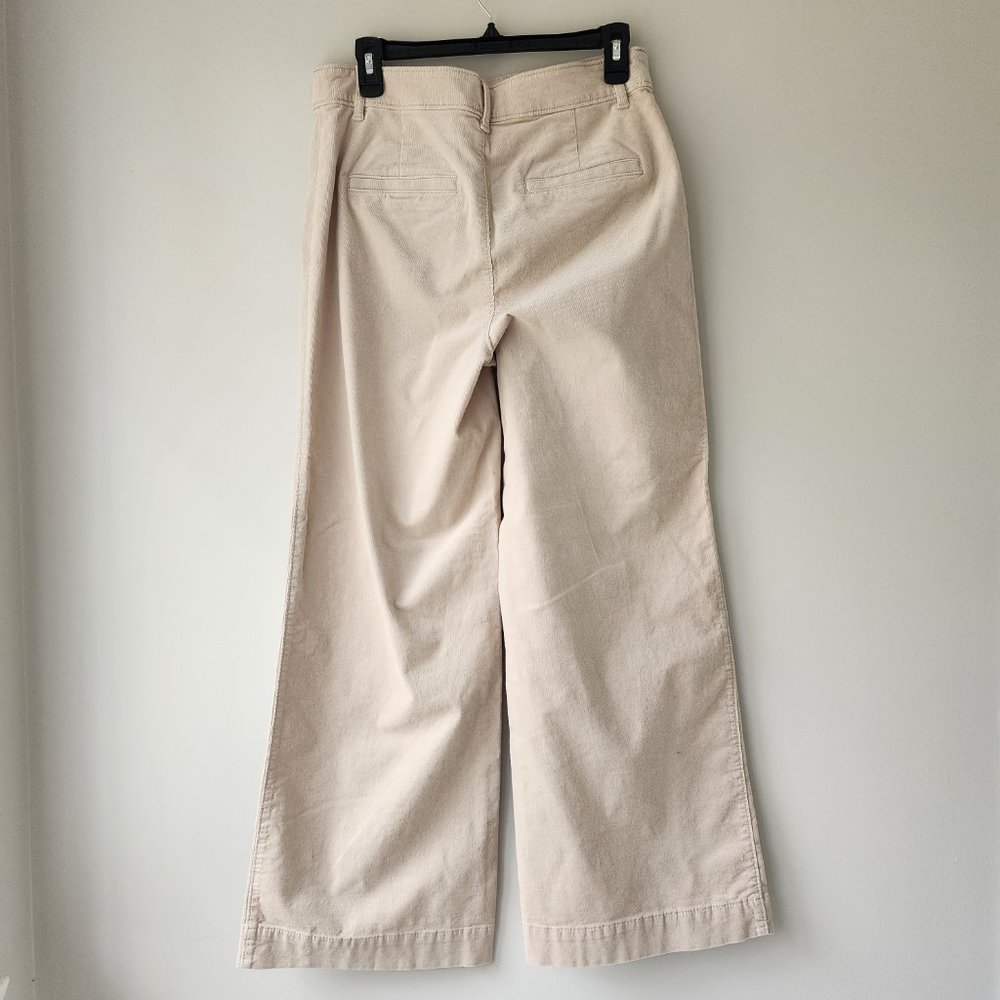 LOFT Palmer Wide Leg Pants in Corduroy (4) Pearl - Picture 3 of 6